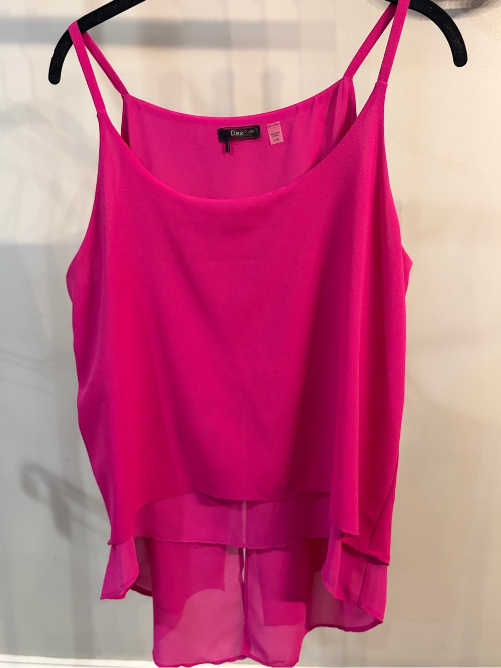 Dex Fuchsia double Layered Cami Split back size large